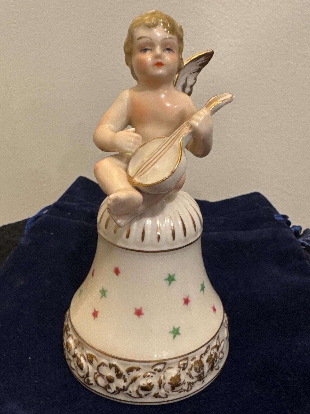 Vintage ARDALT Musician Cherub /angel bell Porcelain ~ Japan 6691c